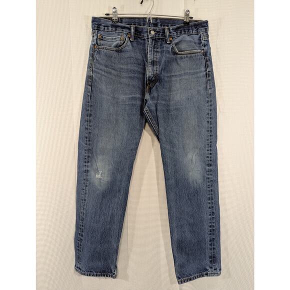 LEVI'S! "DISTRESSED" RELAXED FIT 505 PERFECT FADE STRAIGHT LEG JEANS! SZ 36X32 - Picture 2 of 10